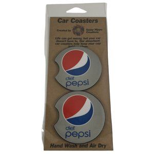 Car Coasters Diet Pepsi Soda Pop Beverage Set of 2 Neoprene Absorbent